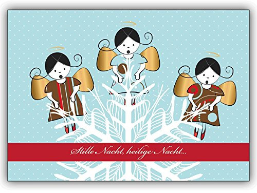 Kartenkaufrausch 1 Süßer Weihnachts Engel Chor als Weihnachtskarte: Stille Nacht, heilige Nacht… • als weihnachtliche Grusskarte zum Jahreswechsel für Familie und Firma