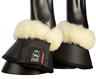 Springglocken mit Lammfell, schwarz XL