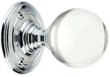 Fulton & Bray Clear Glass Ball Mortice Door Knob Polished Chrome
