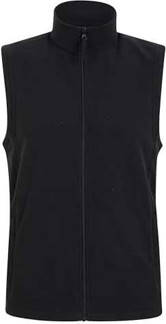 Mountain Warehouse Alder Mens Gilet - Lightweight Body Warmer, Comfortable Gilet Vest, Quick Drying Fleece, Zip Up Spring Coat - Perfect Choice for Layering, Black, M