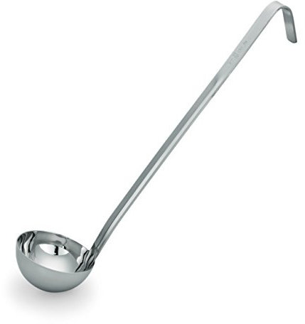 Schöpfkelle, SERIE 2085, aus Chromnickelstahl - mit fugenlosen Hakenstiel, in mehreren Größen erhältlich (Ø 10 cm, 37 Zentimeter)