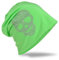 Miobo Slouch Beanie Mütze, Long, Totenkopf Motiv, Herren Damen,StrassTK-Grasgruen