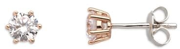 XENOX Ohrringe XS7213R Damen Ohrstecker Silver Circle rosé Sterling-Silber 925 Rose weiß Zirkonia