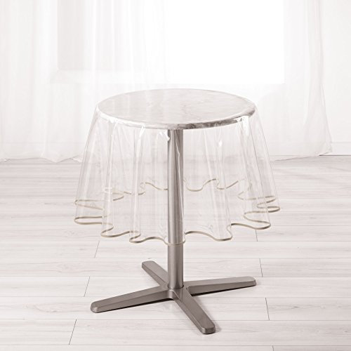 douceur d'Intérieur LIGNE DECOR 180 cm, con 15/100E Biais Tovaglia da giardino, colore: tortora