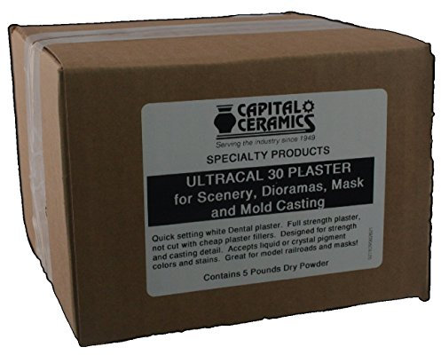 Ultracal 30 Plaster for Mold Casting, Scenery, Dioramas, and Dentistry 5 lb Pack Resealable Bag Great for Model Making & Gaming by Capital Ceramics