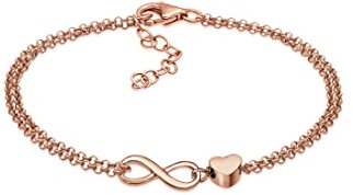Elli Armband Damen Herz Unendlich Infinity 925 Sterling Silber Rosé Vergoldet