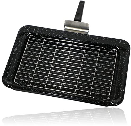spares2go emailierten Grillpfanne Kit für Falcon Ofen Herd (445 x 276 x 34 mm)