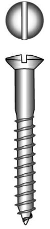 Yacht Steel Holzschraube, Linsensenkkopf, A4, 5,0x50mm