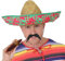 Sombrero mexicano de paja para hombre, incluye un bigote negro, accesorio ideal para disfraz o fiesta, color verde