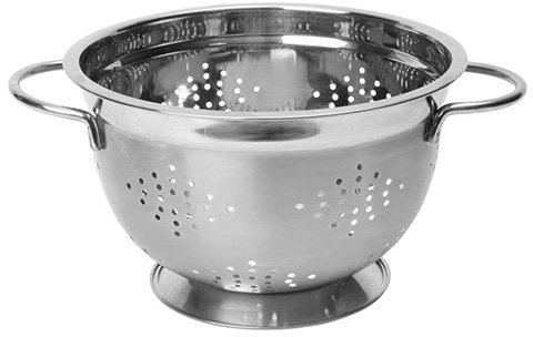 Dexam 17851161 Stainless Steel Footed Colander 22cm / 8.5 ins 2.84L, Silver