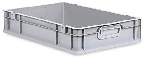 aidB Eurobox NextGen Grip, 600x400x120 mm, Griffe geschlossen, robuste Plastikbox aus Kunststoff mit ergonomischen Griffen, stapelbare Kunststoffkiste, ideal für die Industrie, 1St.