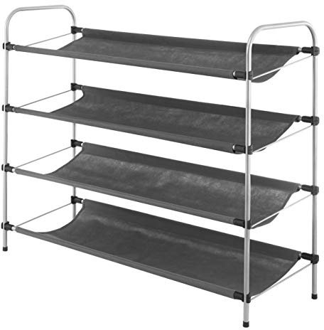 Whitmor 4-Tier Fabric Closet Shelves Schrankregale, Silber/Grau, Storage
