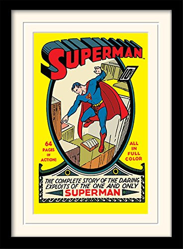 Pyramid International MP11073P-PL Superman, montiert und gerahmt, Mounted 250 GSM Paperwrap MDF, Mehrfarbig, 44 x 33 x 4 cm