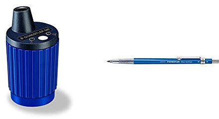 Staedtler temperamine Mars, con serbatoio, per mine da 2 mm, 502 & portamine Mars technico con punta HB da 2 mm, perfetta per il disegno tecnico o artistico o la scrittura, 780 C