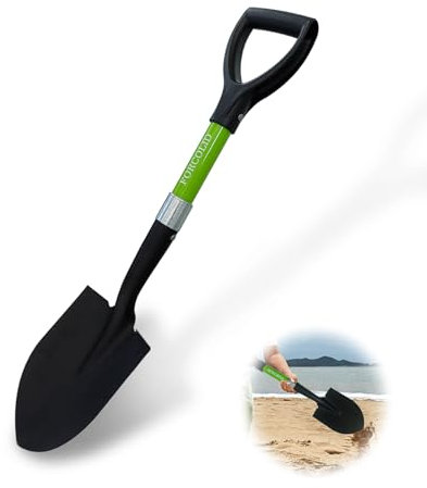 FORCOLID Pelle de plage, pelle pour enfants, petite pelle pour jardinage, camping, métal + fibre de verre (1 pièce)