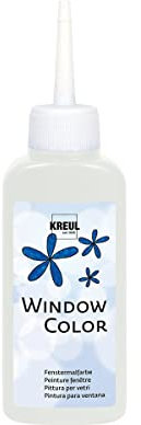 KREUL 42702 - Window Color blanc neige 80 ml, peinture pour fenêtres à base d'eau, avec surface structurée, pour verre, miroirs, carrelages et autres surfaces lisses