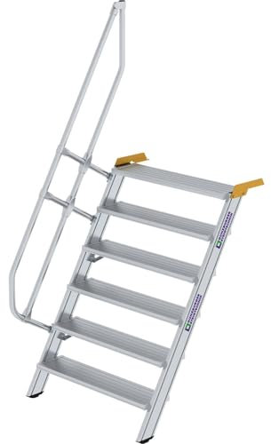 Aluminium-Treppe 60°, Stufenbreite/Stufentiefe 1000/200 mm Stufenanzahl 6, Senkrechte Höhe 1,45 m