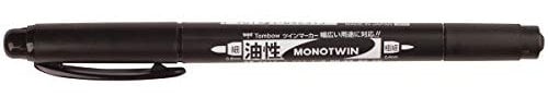 Tombow Fineliner Mono twin mit zwei Spitzen schwarz, 1 Stück (1er Pack)