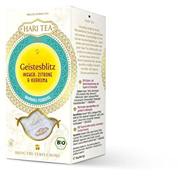 Geistesblitz, Tee-Aufgussbeutel: Kräuter- und Gewürzteemischung. Ingwer & Zitrone