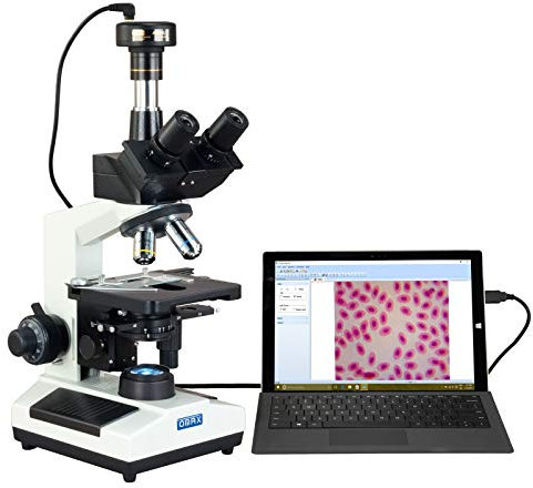 OMAX 40X-2500X Phase Contrast Trinocular LED Compound Microscope with 9MP Digital Camera