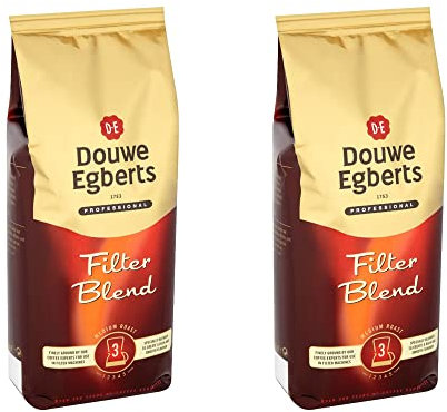 Douwe Egberts Pack of 2 Medium Roast Filter Blend Coffee Powder. Each Pack contains 1Kg Coffee Powder (Total 2Kg/2000g)