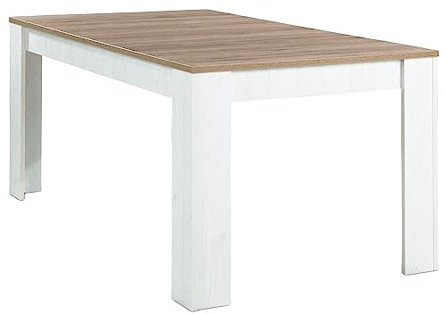 Esstisch Küchentisch Ausziehtisch | 160x80 cm | Braun-Weiß | Eiche Sanremo | Sibiu Lärche