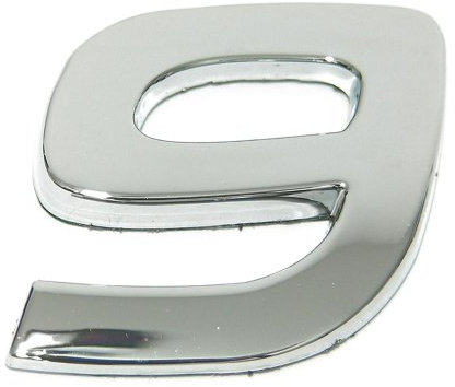3D Car-Logo, Zahl 9