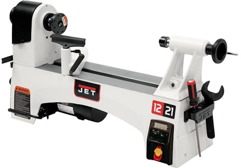 JET 12 x 21 Variable-Speed Woodworking Lathe, 1 HP, 115V 1Ph (JWL-1221VS)