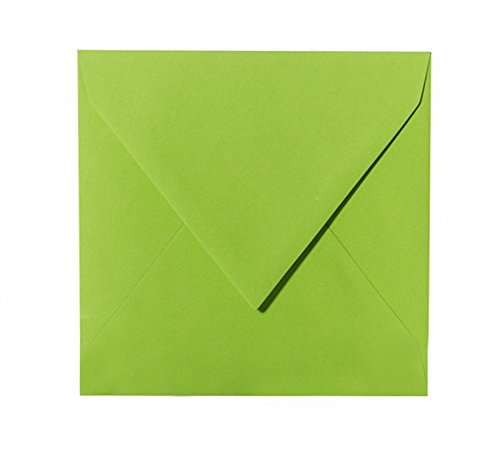 Paper24 50 Quadratische Briefumschläge - Gras Grün - 120 g/m² - 110 x 110 mm 11 x 11 cm - Dreieckslasche feuchtklebend -