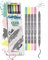 ONLINE Brush-Pen Set Calli.Brush Pastel I 5 Double-Tip Pinselstifte mit Kalligrafie-Spitze & Pinselspitze I Ungiftige Handlettering Stifte als Kalligraphie Set für Bullet Journals, Aquarell, Mandalas