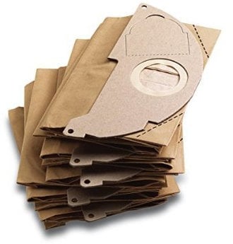 Karcher Papierfilterbeutel, 5 Stück, für Nass- und Trockensauger – kompatibel mit: A2000 bis A2099 und WD2.000 bis WD2.399 Ref 6.904-322.0