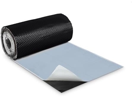 BMD Kaminanschlussband 3D | 5 Farben | 300 mm x 5 m | schwarz RAL 9005 | Wandanschlussband | UV-beständig | Butylkleber selbstklebend | Schornstein | Dachfenster | Erker | Kamin | Dach | Wand