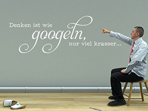 KLEBEHELD® Wandtattoo Spruch Denken ist wie googeln, nur viel krasser