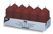 Bougies et accessoires 10 Stumpenkerzen Ø 40 mm x 90 mm Granat Duftfrei