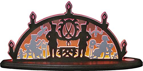 weigla LED Motivleuchte/Dekoleuchte - Schwibbogen Erzgebirge/Schwarzenberger Motiv/rot - aus Holz und Acryl - Erzgebirge garantiert…