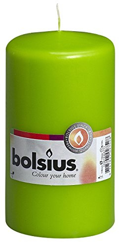 Bolsius 103615300174 Stumpenkerze, Paraffin Wachs, Lime grün