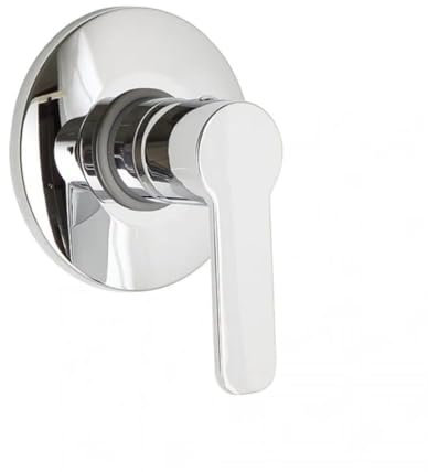 Jacuzzi - Rubinetto Miscelatore Incasso Doccia Monocomando | Serie Nora | Ottone Cromato | Diametro 116 mm, Cartuccia Ceramica 35 mm, Bianco, Ottone