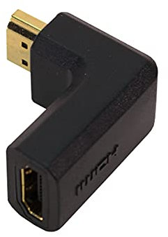 LogiLink AH0005 HDMI High Speed Adapter, 90 Grad gewinkelt und mit vergoldeten Kontakten, Ideal für Full HD, Buchse auf Stecker schwarz