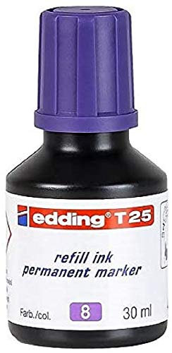 edding T 25 tinta de recarga para marcador permanente - violeta - 30 ml - con sistema dispensador de gotas, para rellenar rápidamente casi todos los marcadores permanentes edding
