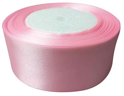 Trimming Shop Doppelseitiges Satinband, Polyester, für Geschenkverpackung, Dekoration, Kunst, Handwerk, Hochzeit, Geburtstag, Feier, Hellrosa, 40 mm