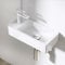 Durovin Bathrooms Mini Ceramic Basin | Rectangular Cloakroom Hand Wash Sink | Wall Hung Mount | One Tap Hole On The Left