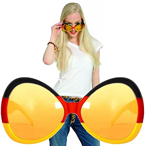 Unbekannt * DEUTSCHLAND SONNENBRILLE * als Verkleidung für WM 2018, Karneval oder Fussball Mottoparty // FEMALE // Geburtstag Kindergeburtstag Fan Brille schwarz rot gold German