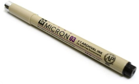 Pigma Micron® 03 (0,35 mm Strichbreite) – Box mit 12 Archiv-Tintenstiften (schwarz) – Fineliner (XSDK03#49)