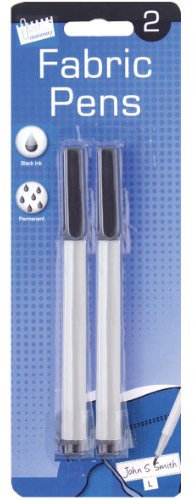 Just stationery Permanent Fabric Marker Pen (Pack of 2),black