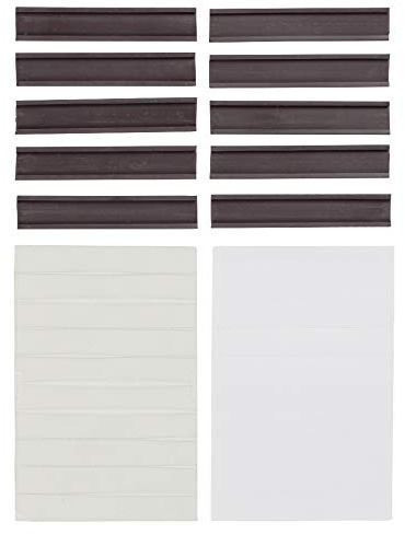 Nobo Porte-étiquettes Magnétiques, Lot de 10, 80 x 15 mm, Gris, 1901124