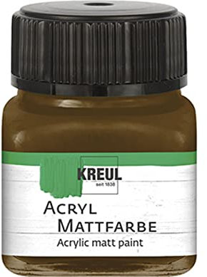 KREUL 75209 - Peinture acrylique mate, brun foncé en pot de 20 ml, peinture à base d'eau, couvrante et crémeuse, séchage rapide, convient à de nombreux supports différents