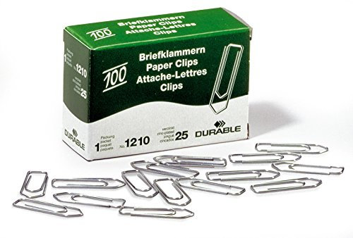 Durable 121025 Hunke & Jochheim Briefklammer, Metall, 32 mm, verzinkt, Schachtel mit 100 Stück