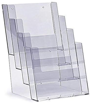 Taymar DIN A5 Présentoir de table pour flyers avec 4 compartiments sur 4 étages
