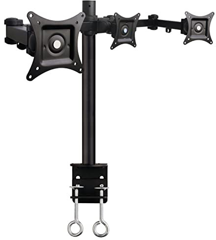 Techly 301757 Supporto da scrivania per 3 Monitor 13-24 con Morsetto Nero