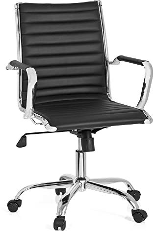 hjh OFFICE 660941 Profi Bürostuhl VEMONA 10 Kunstleder Schwarz Drehstuhl Bürosessel mit Wippfunktion